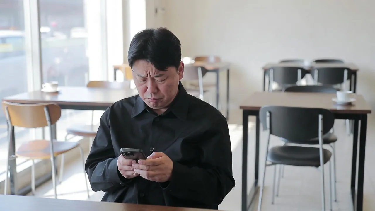 텅 빈 매장에 홀로 앉아 근심하는 사장님